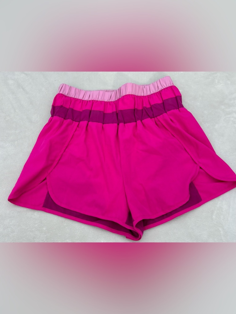 Women’s Magenta Athletic Shorts with Elastic Waistband